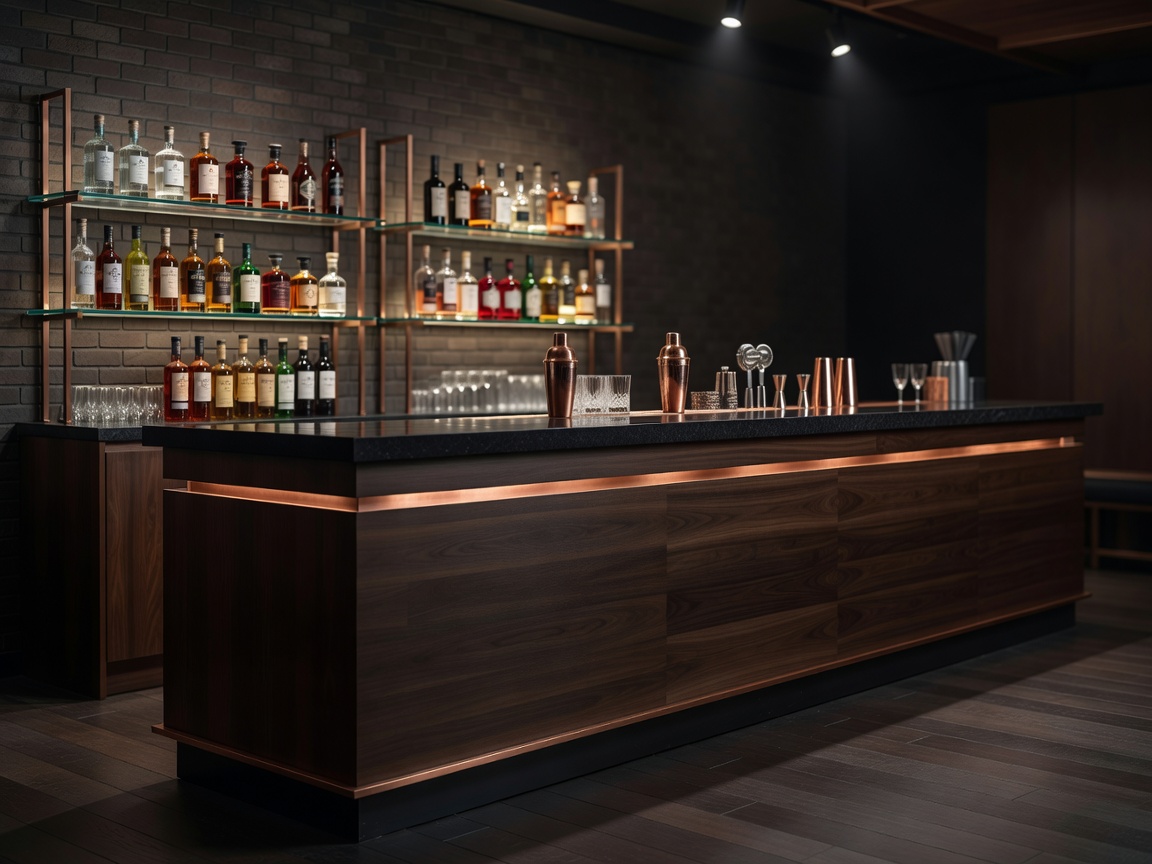 Modern bar setup at Copperhorn Meet House